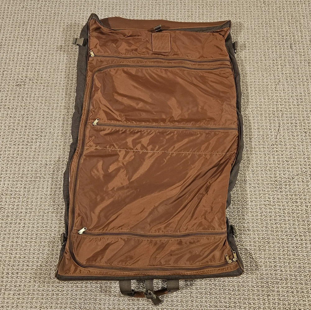 Vintage Coach Transatlantic Leatherware Brown Tan Travel Garment Bag D7G-0552 - Picture 5 of 6